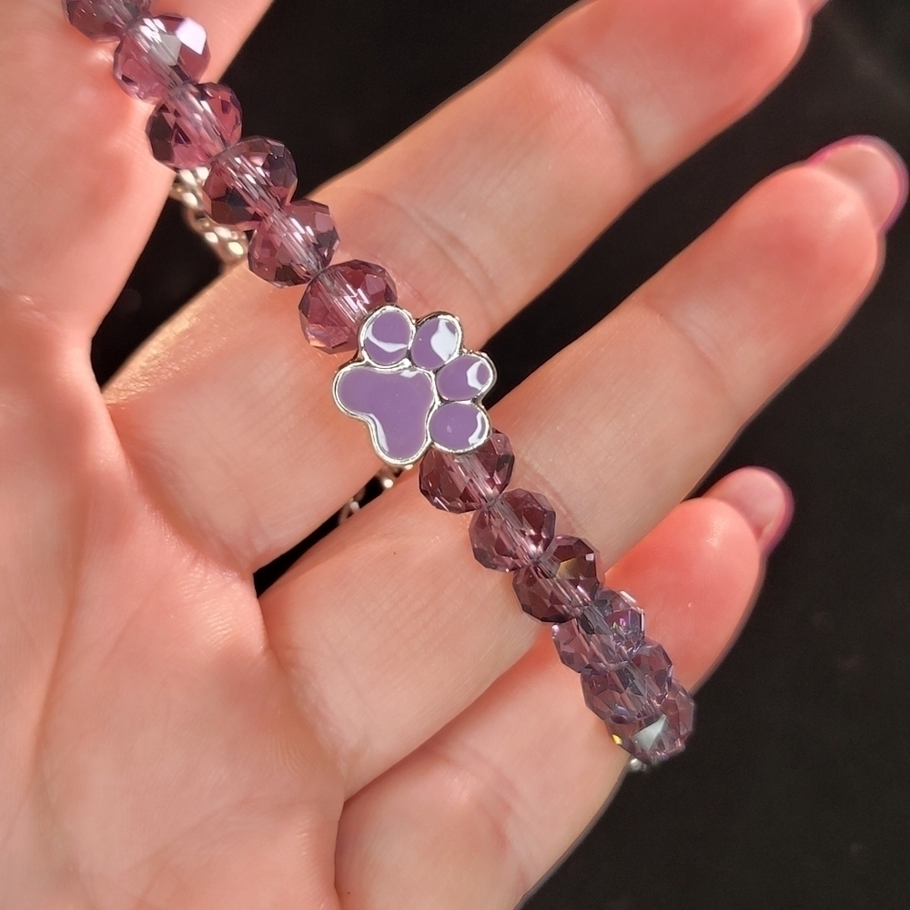 0270. Kitty Cat Lovers ~ This Bracelet ❤️  is For YOU!! Sweet Enamal Paw 🐾